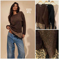 Leah knit jumper with leopard detail