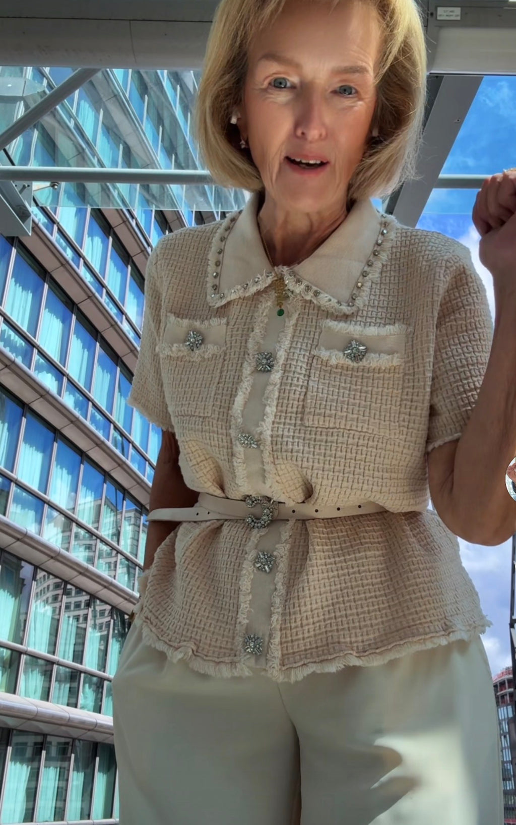 Julie tweed knit top