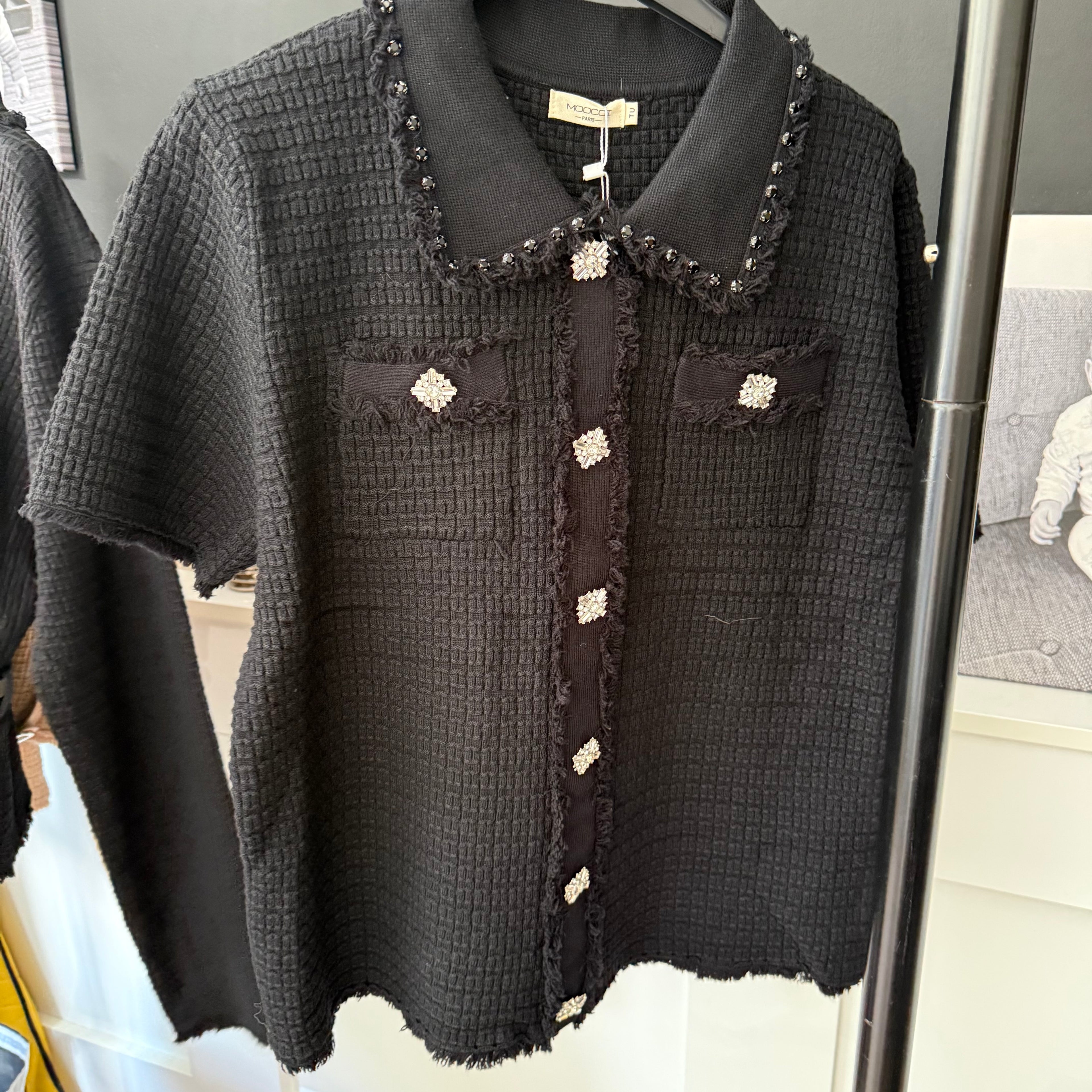Julie tweed knit top