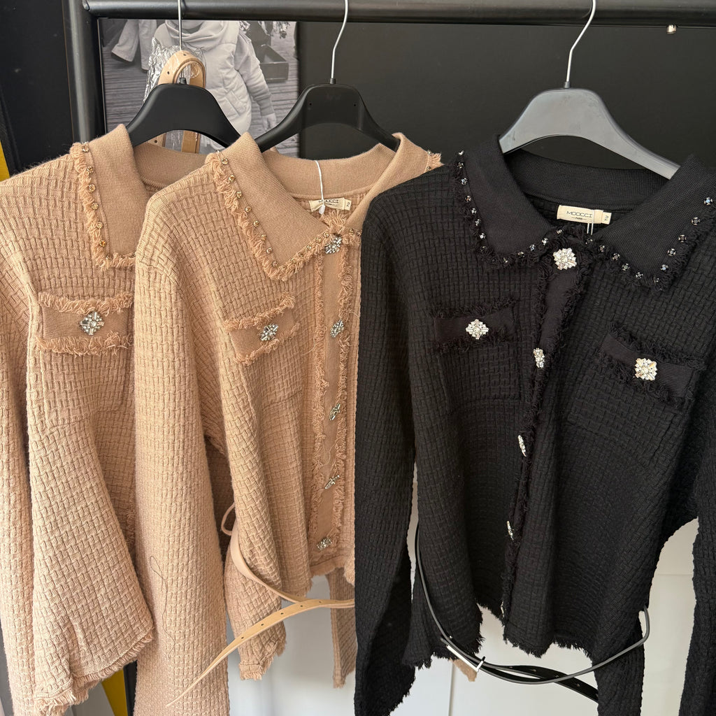 Julie tweed knit top