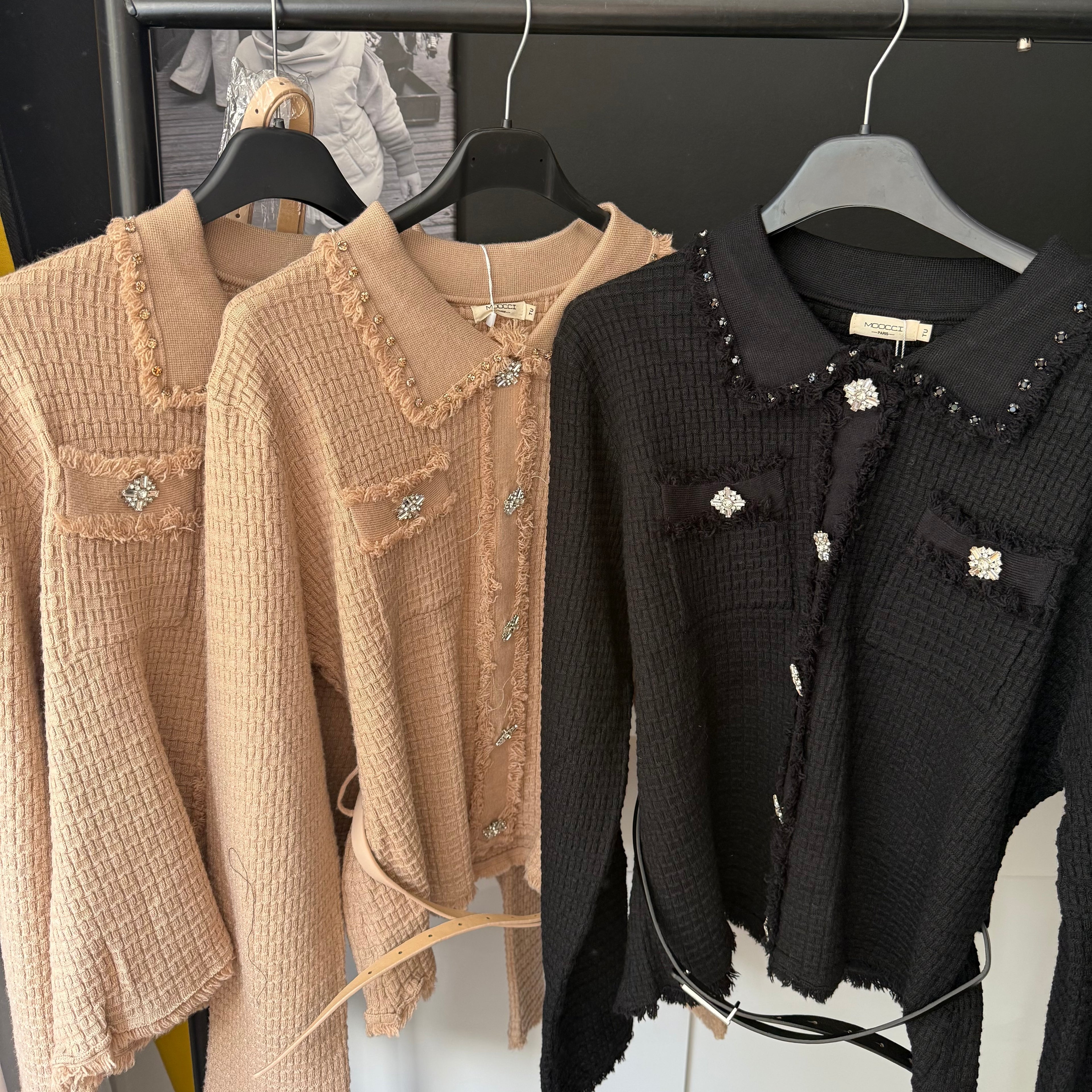 Julie tweed knit top