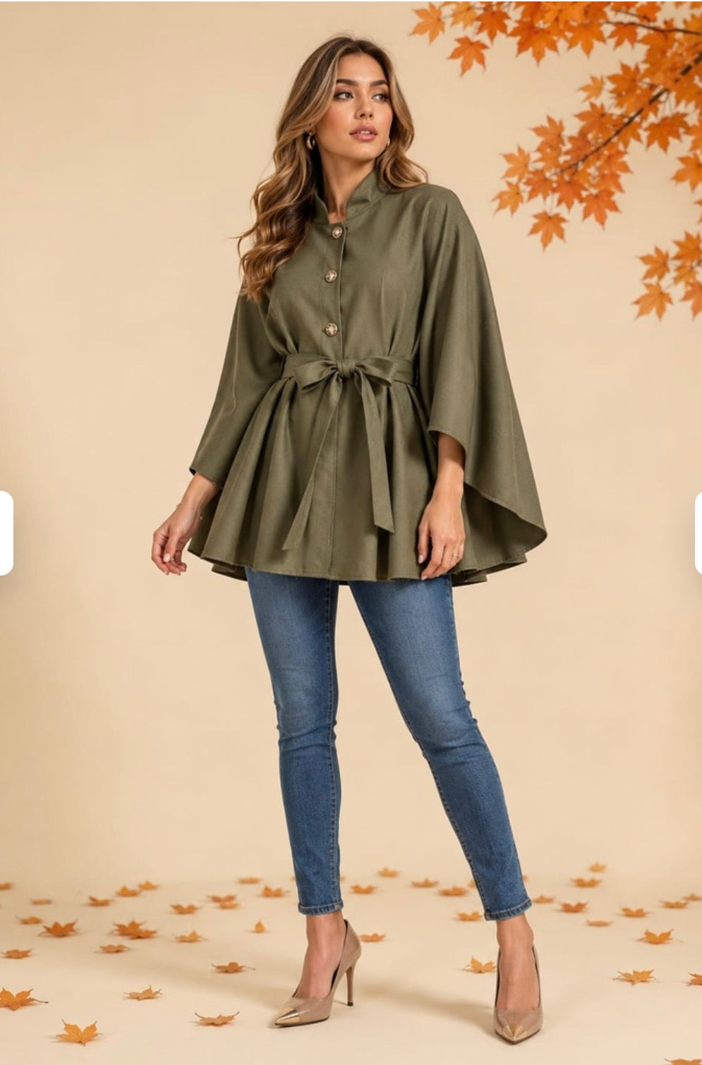 Shirley Suede military cape