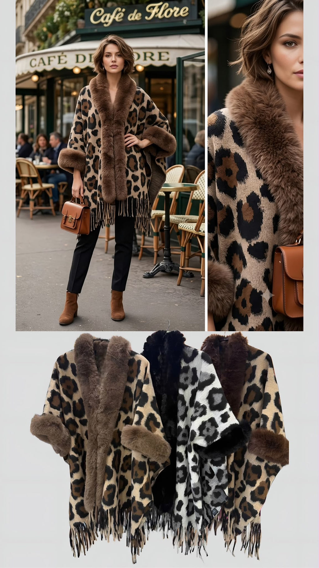 Leah leopard cape