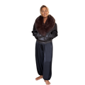 JOJo deep collar PU jacket